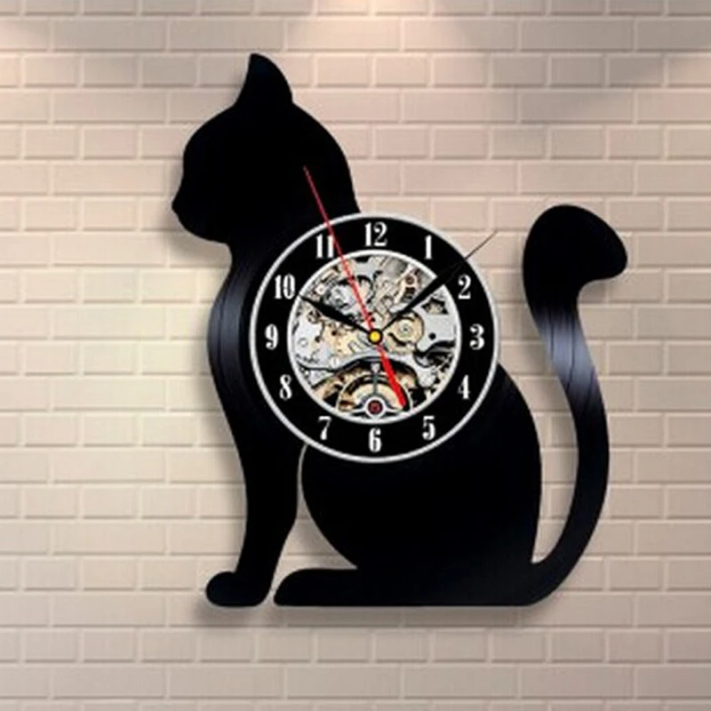 Creative CD Vinyl Record Wall Clock Modern Design Animal Dog