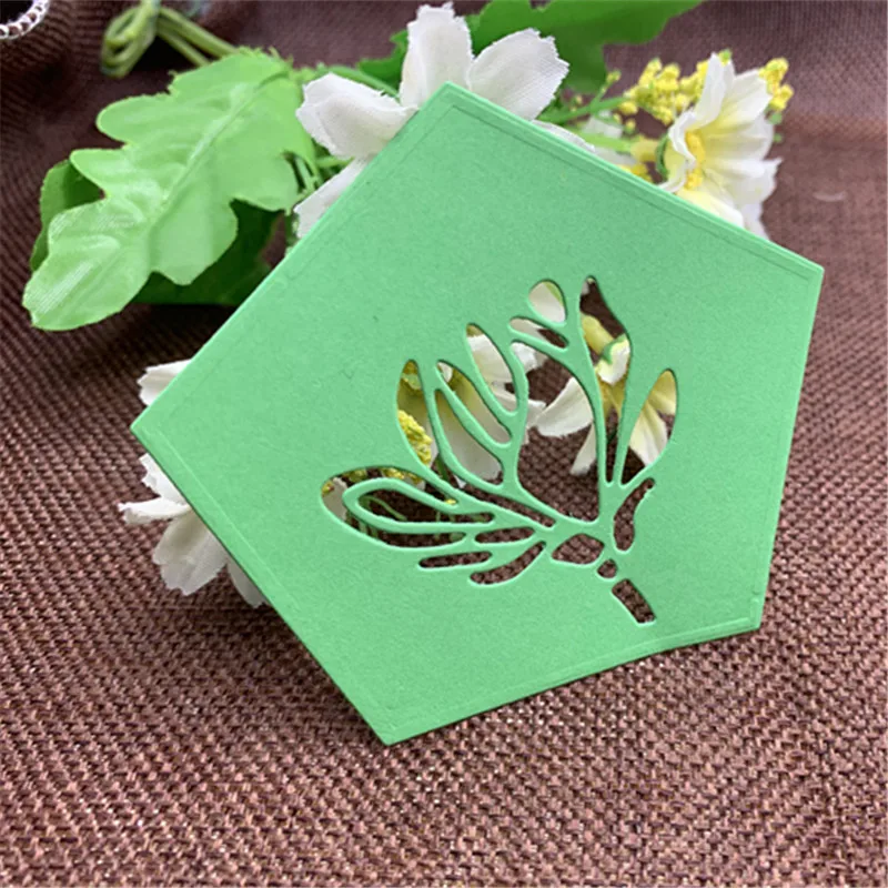 Пентагональные Цветочные металлические резные штампы для DIY скрапбукинга альбом