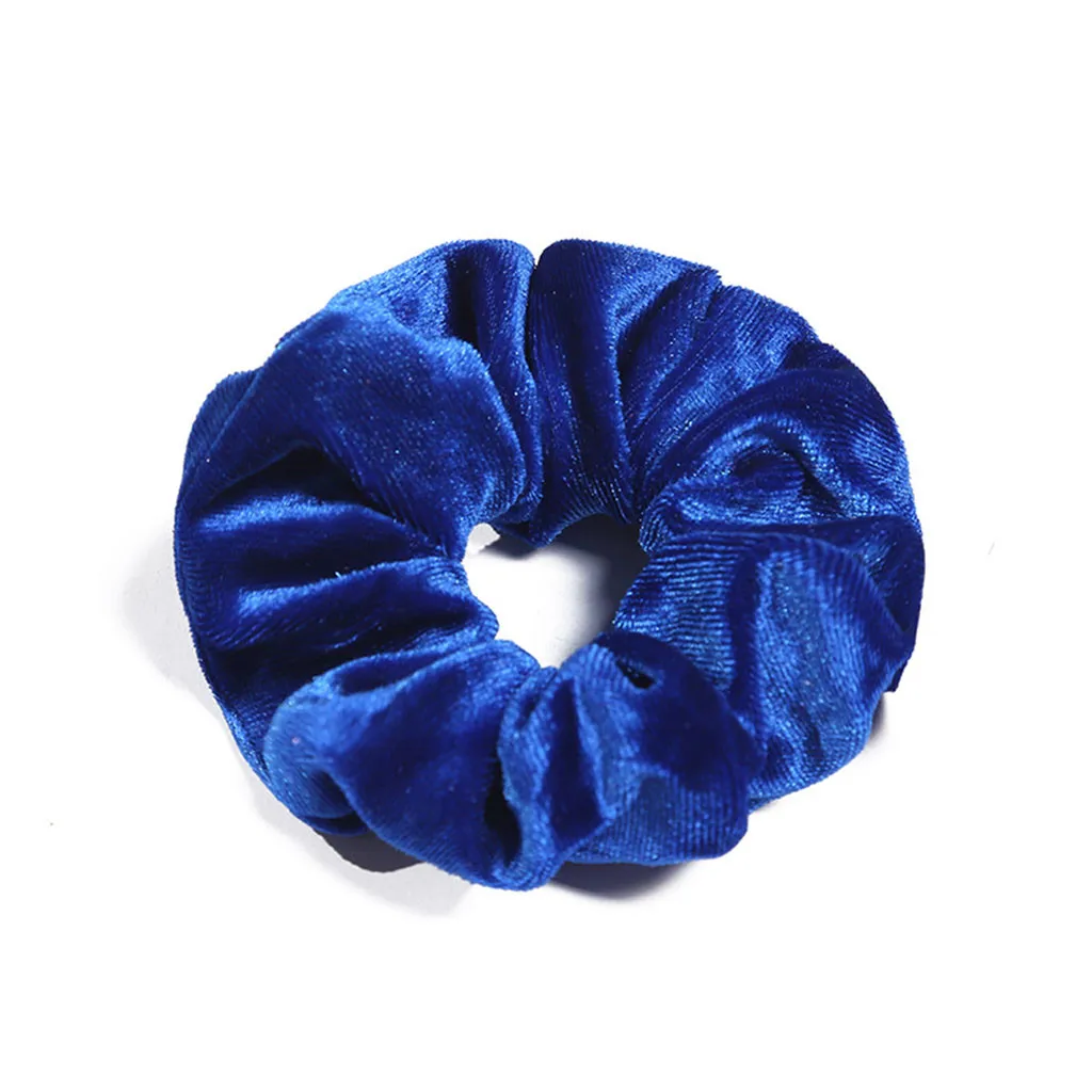 Бархатные эластичные резинки для волос женщин или девочек аксессуары синие
