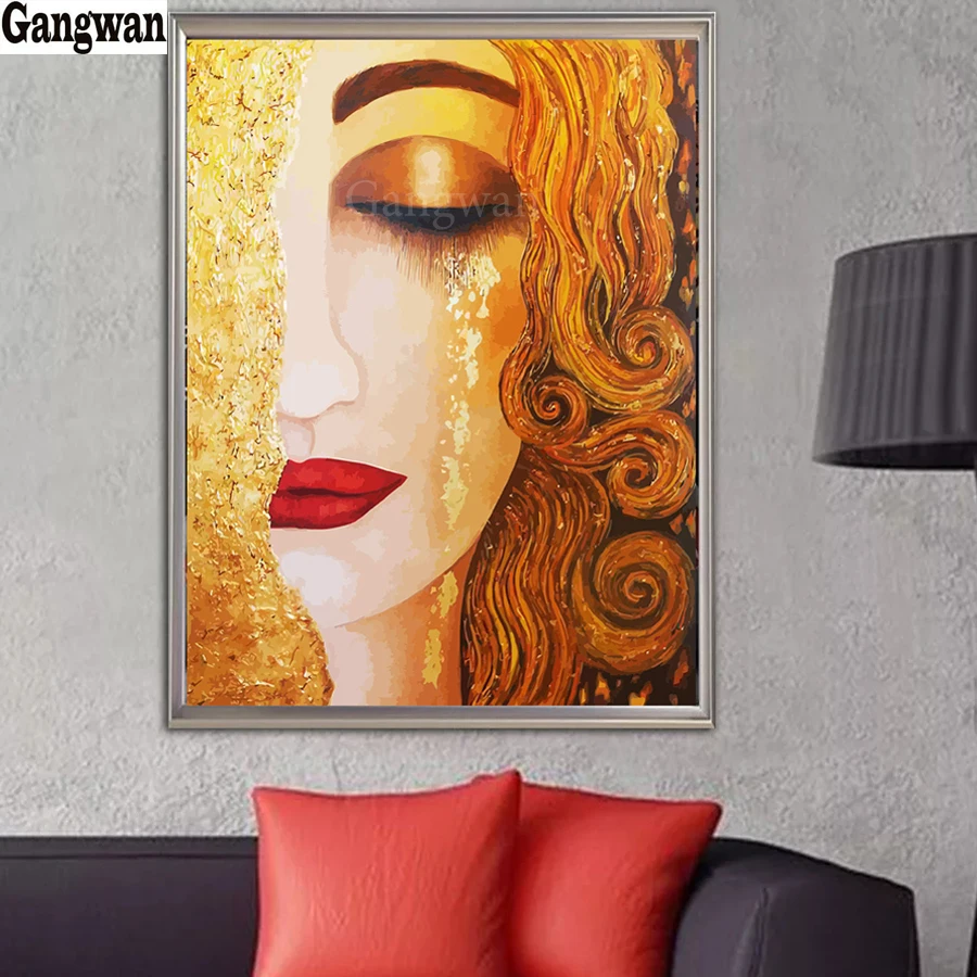 

5D DIY Diamond Painting Golden Tear Girl by Klimt Pictures of Rhinestones Cross Stitch Kits Diamond Embroidery Mosaic decor art