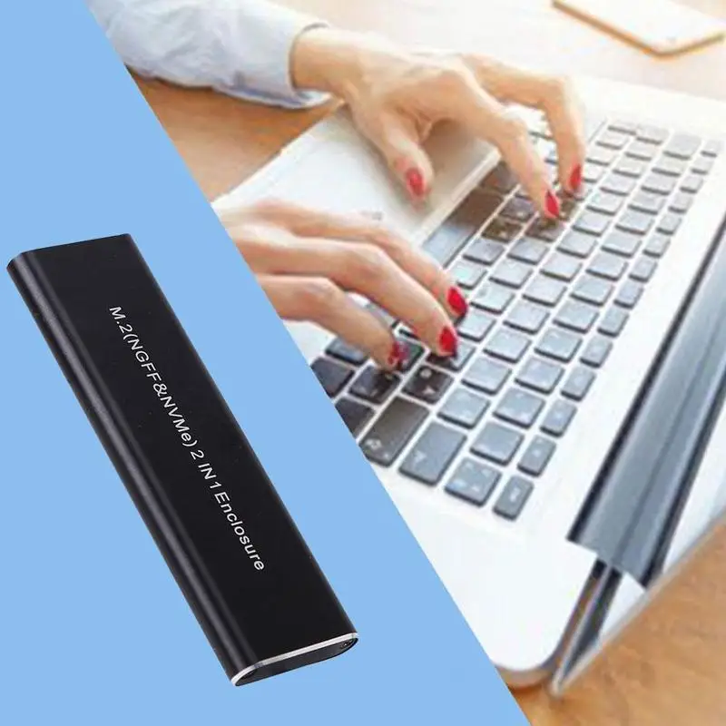 

Dual Use M.2 Dual Protocol Hard Disk Enclosure Type-C 3.1 10Gbps NVME Box Hard SATA Drive NGFF Speed USB High L7Q3