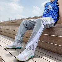 mens casual pants loose fit active workout trunks sporty buttontrack solid color bottom male slacks
