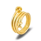 Новое модное круглое кольцо с галстуком 18 K из нержавеющей стали, высокое качество, ювелирное изделие, темпераментное Золотое металлическое кольцо на палец для вечеринки, подарок