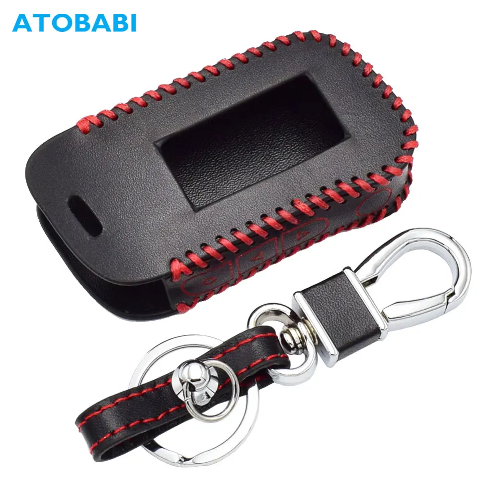 

Чехол для автомобильного ключа A93, кожаный чехол для StarLine A93 A63 A39 A36 с двухсторонней автомобильной сигнализацией и пультом дистанционного уп...