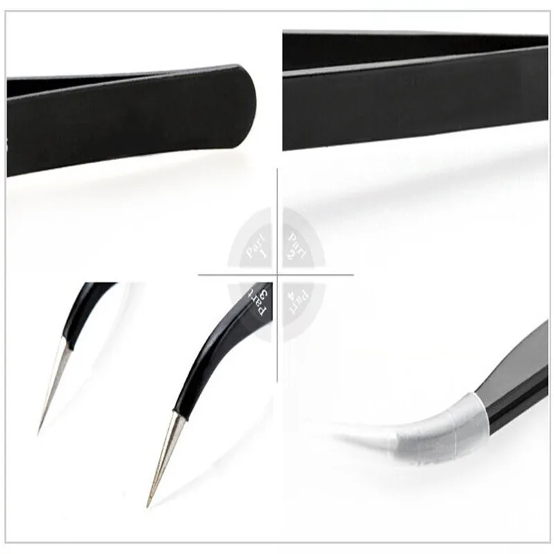 

NEW Anti-Static Ceramic Tweezers Stainless Steel Electronic Cigarette Industrial Ceramic Tweezers Insulated Straight Curved Tip