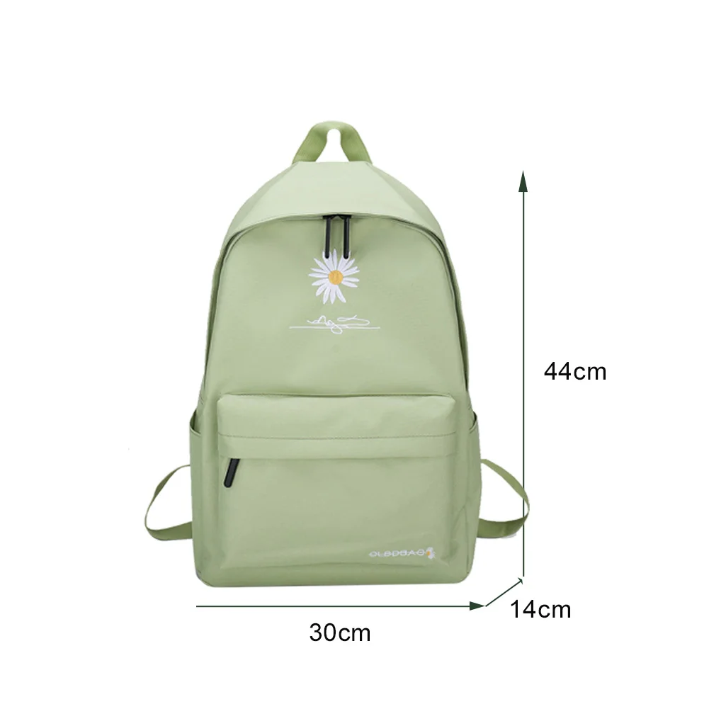 

Women Casual Canvas Backpack Shoulder Bag Daisy Flower Embroidery School Bag for Teenage Girl Student Travel Backpack