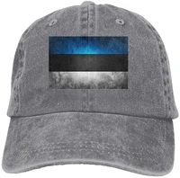 new men women hat caps flag of estonia denim hat baseball caps adjustable plain caps sport outdoor designer
