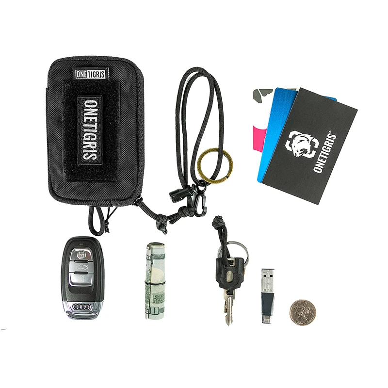 OneTigris EDC сумка Портативный кошелек для замены ключей ROC держатель для карт кошелек Дорожный комплект монета мини кошелек для ключей мешочек и слоты для карт