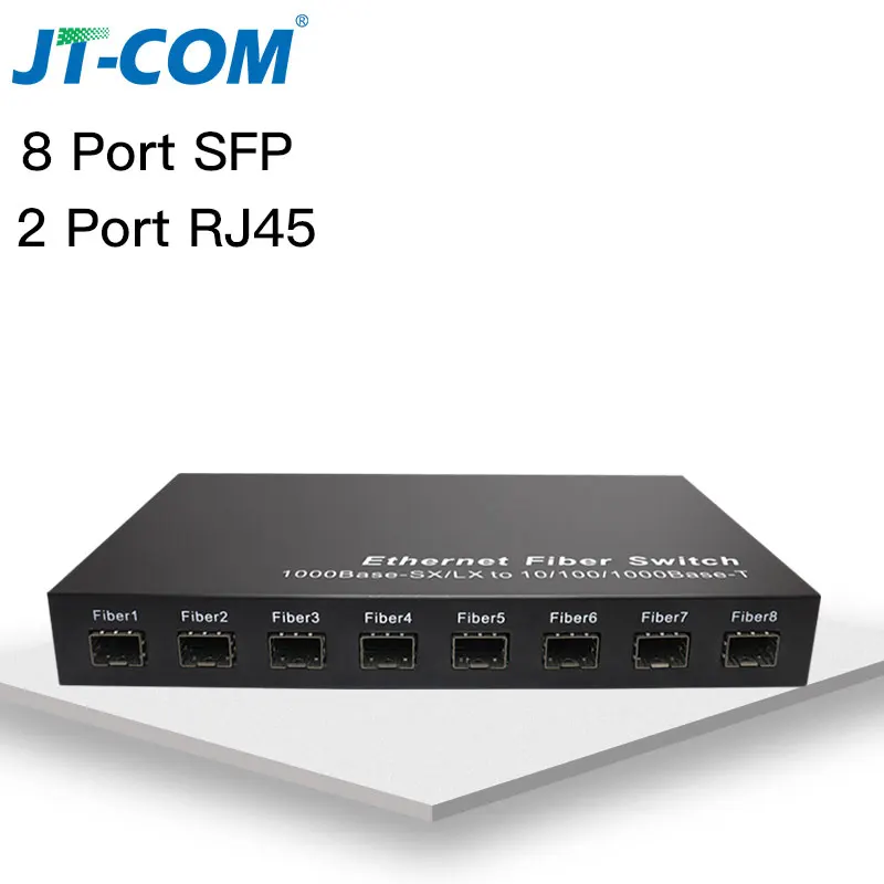 8G2E 8 слот sfp волокно 2 rj45 гигабитный коммутатор для интернет-сети 4G3E 4 sfp волокно 3 rj45 1000 м медиаконвертер волоконно оптический трансивер - Цвет: 8GF2GE