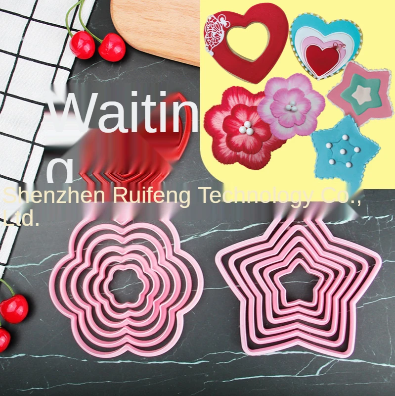 

6 Stks/set Kerstboom Bakken Fondant Biscuit Mold Bloem/Hart/Sterren Vorm Cookie Cutter Mold Cake Decorating Bakken mallen