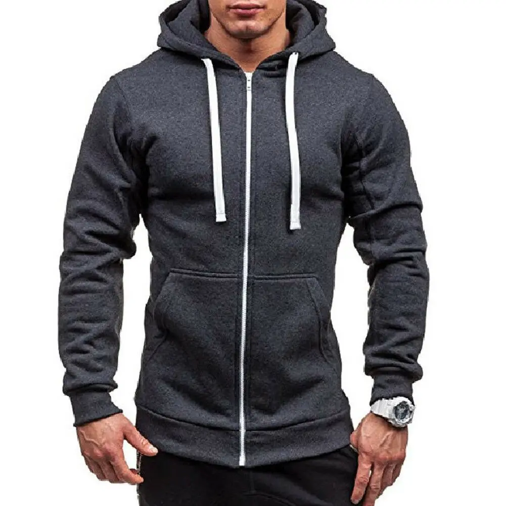 

2021 Newest Hot Autumn Winter Fashion Fleece Hoodie Mens Casual Slim Thermal Lined Hood Jacket Sweatshirt Zip Outerwear Warm