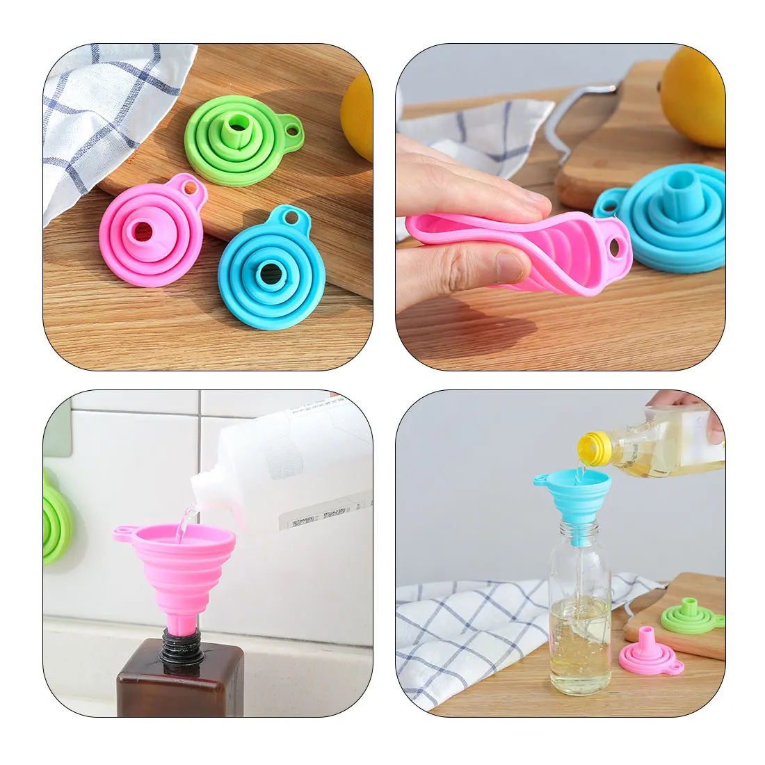 

Mini silicone collapsible funnel collapsible collapsible funnel portable hanging funnel telescopic household liquid dispenser
