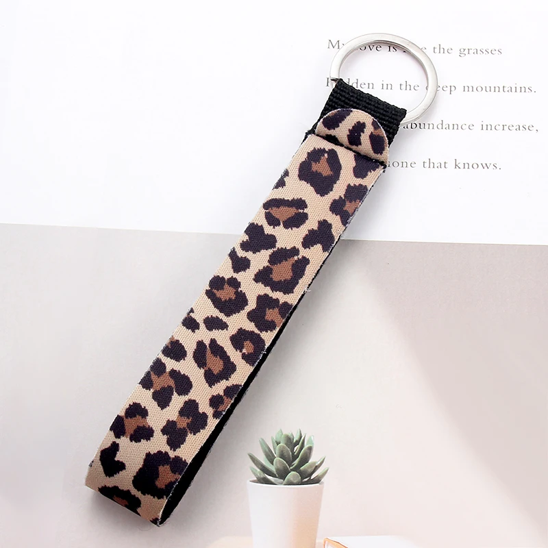 Брелок для ключей женский полосатый Леопардовый с растениями брелок держатель