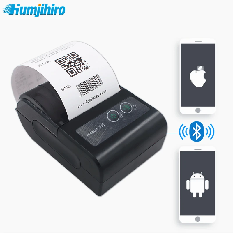 

Термопринтер, совместимый с Bluetooth, портативный мини-принтер 58 мм, небольшой Pos-принтер для Android / IOS мобильный телефон