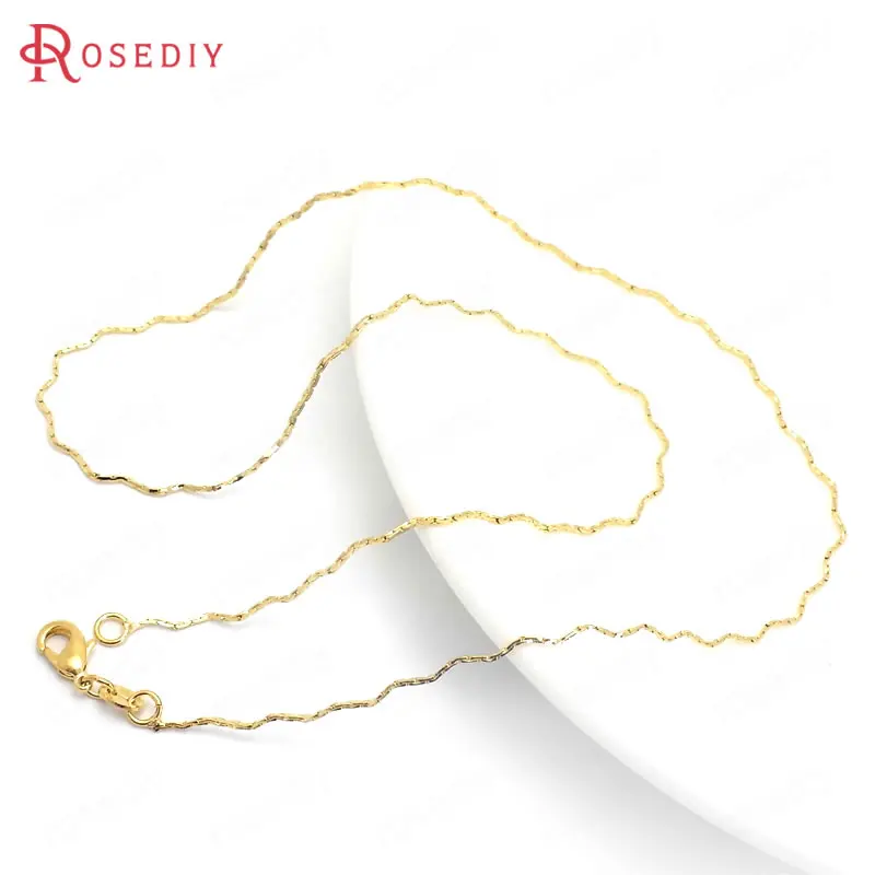 2 шт. медные цепочки с застежкой лобстером 44 см 24 к|Ювелирная фурнитура и
