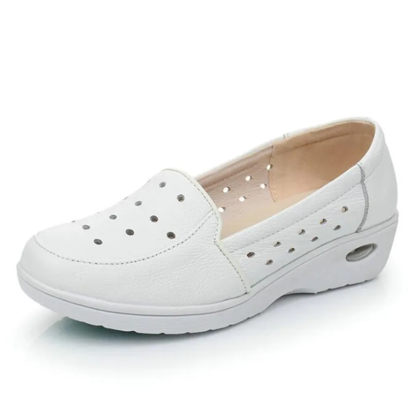 

Женские кроссовки с воздушной подушкой, белые дышащие сандалии из мягкой воловьей кожи, повседневная обувь, весна-лето 2022