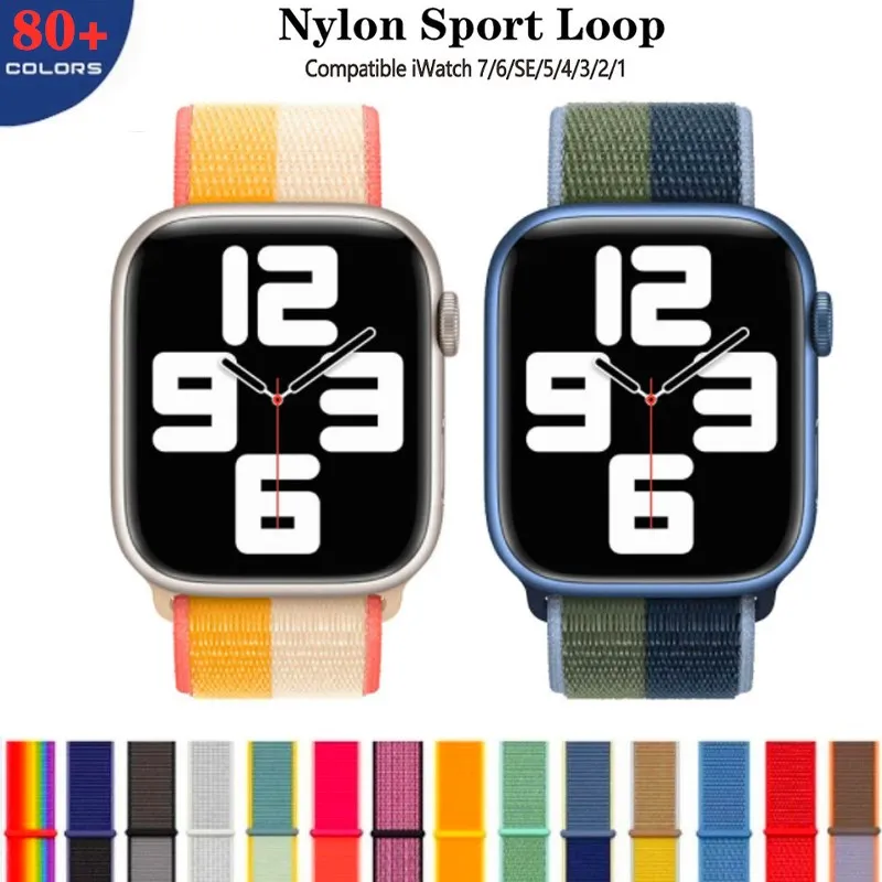 

Nylon Strap for Apple Watch Band 45mm 41mm 38mm 40mm 42mm 44mm Accessories Iwatch Bracelet Watchband Series 7 6 SE 5 4 3 band
