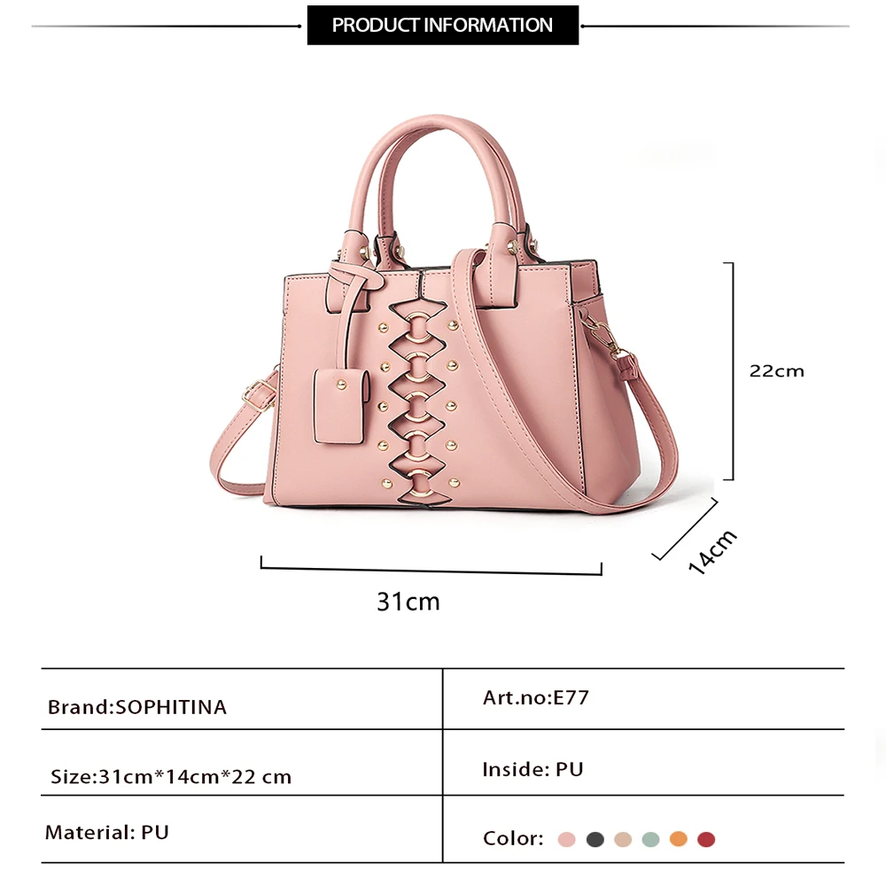 SOPHITINA модные сумки через плечо женские большой объем металлическими пуговицами с