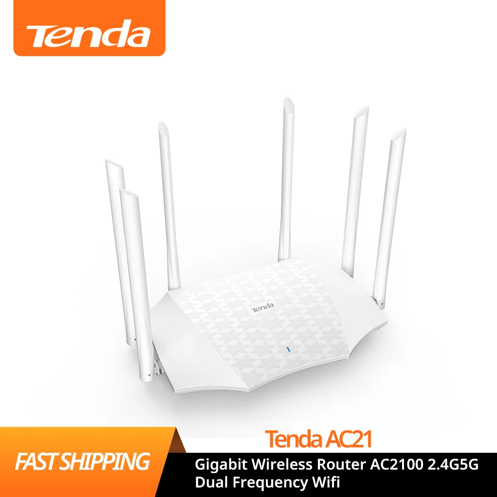 Беспроводной маршрутизатор Tenda AC21 AC2100 Gigabit 2 4 ГГц/5G двухчастотный усилитель Wi-Fi 2033