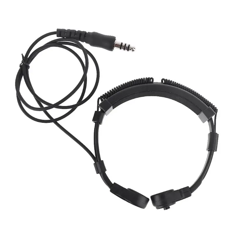 

Telescopic Heavy Duty -Tactical Throat Vibration Mic Headphone Headset Microphone NATO Plug for Walkie Talkie Radio Accessories