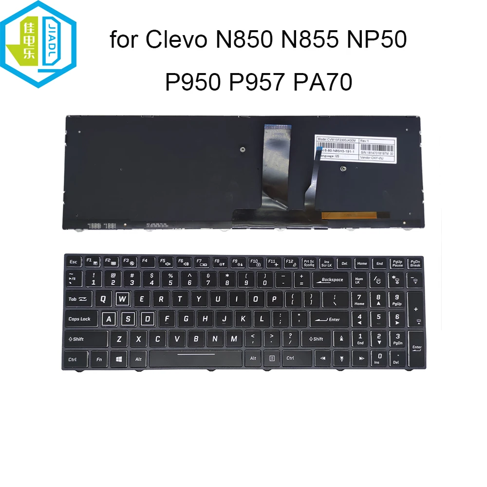 US English computer Backlit keyboard backlight for Clevo N857 N855 N850 N870 N950 P950 P955 P957 P960 P970 PA70 PA71 keyboards