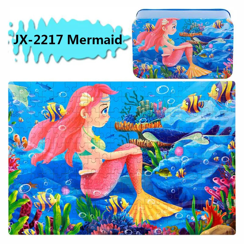 

200pcs/set Dinosaur Wooden Puzzle Toys Kids Children Colorful Plane Puzzle Handmade Enlightenment Toy for Baby with Gift Box