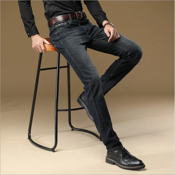 Осенние джинсы мужские свободные большие размеры японские ретро ноги брюки