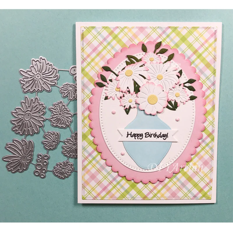 2020 трафарет с хризантемой вырезанные рамки карточки создание