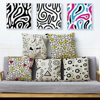 geometry wave stripe dot print throw pillow cushion cover 4545cm square pillow