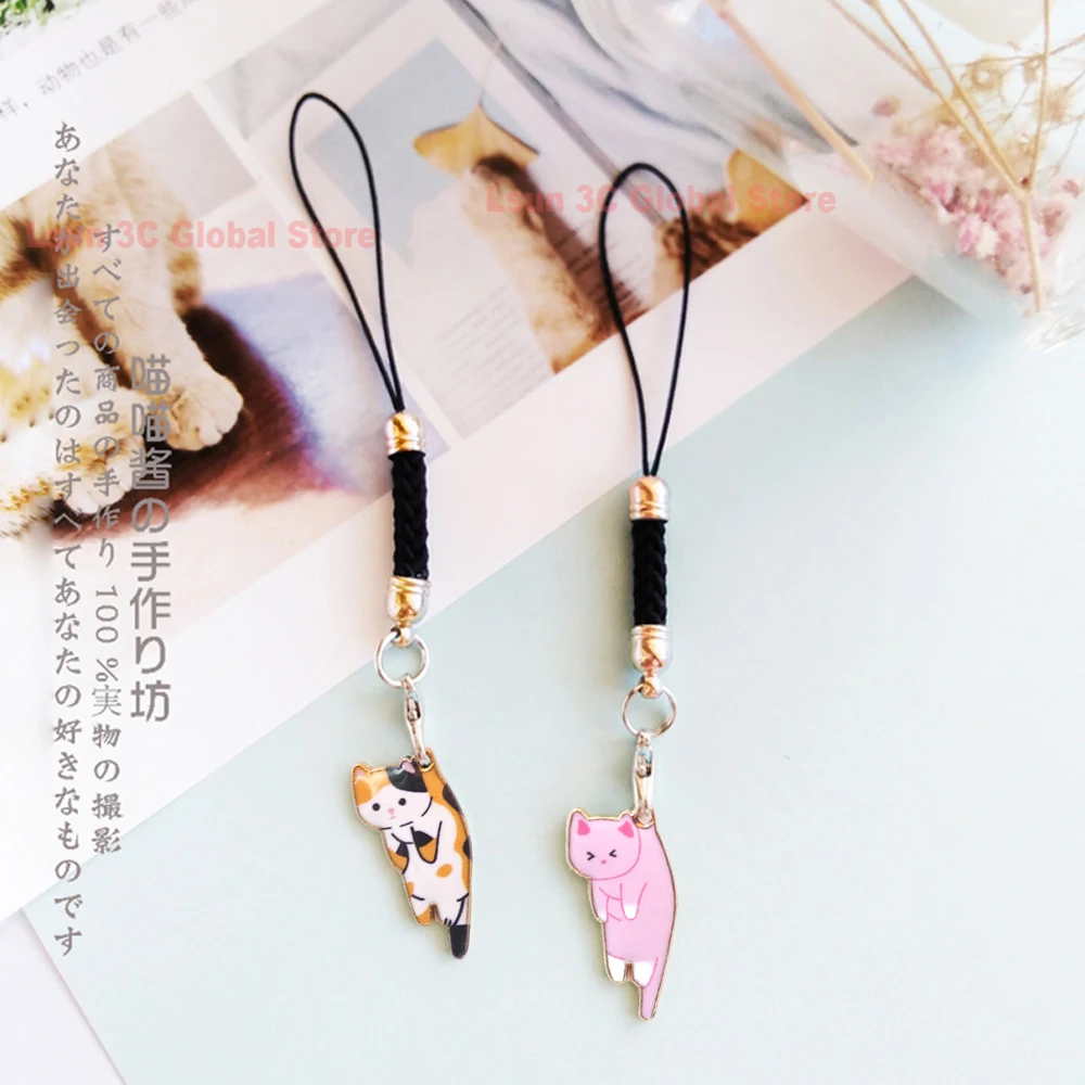 cute cat girls smart phone strap lanyards for iphonesamsungxiaomihuawei mobile phone strap key hang rope phone charm decor free global shipping
