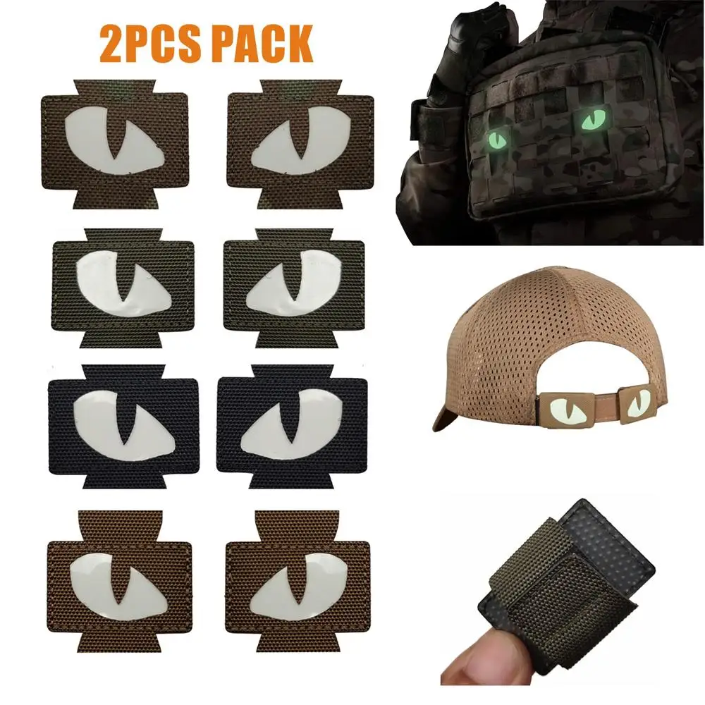 Cat Another Eyes on You Emboridery Patch Military Cap Backpack WOLLE Accessory Glow in Dark Tactical Decorative Patches