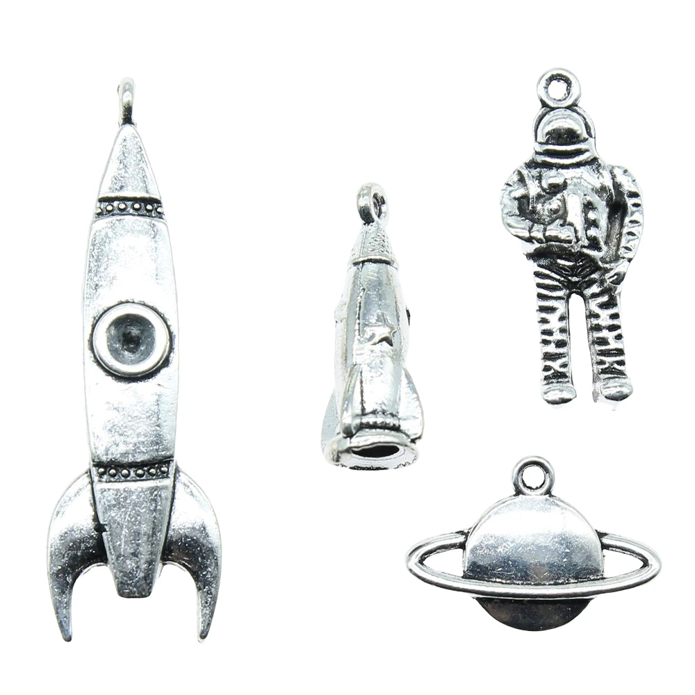 8 шт. Подвески в виде ракеты винтажные серебряного цвета астронавта для браслетов