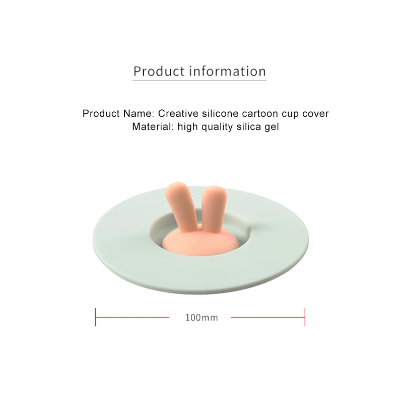 

Cute Silicone Anti-dust Cup Covers Rabbit Ear Cup Lids Spoon Holder Home Organizer Decoration Kitchen Tool For Mug Glasses Bowl