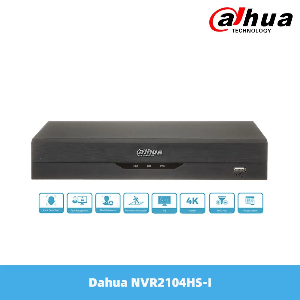 Сетевой видеорегистратор Dahua 4 канала Компактный 1U 4K смарт 265 WizSense сетевой 1080P без