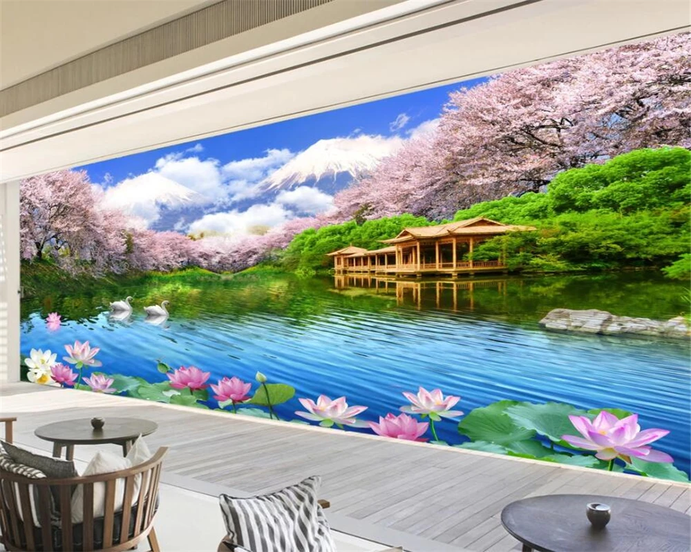 Wellyu индивидуальные большие фрески стильное украшение дома красивый HD вишневый