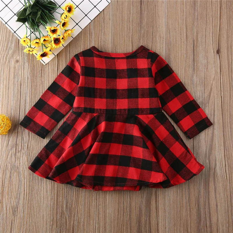 Новорожденный ребенок девочка Рождество комбинезон платье одежда с длинным