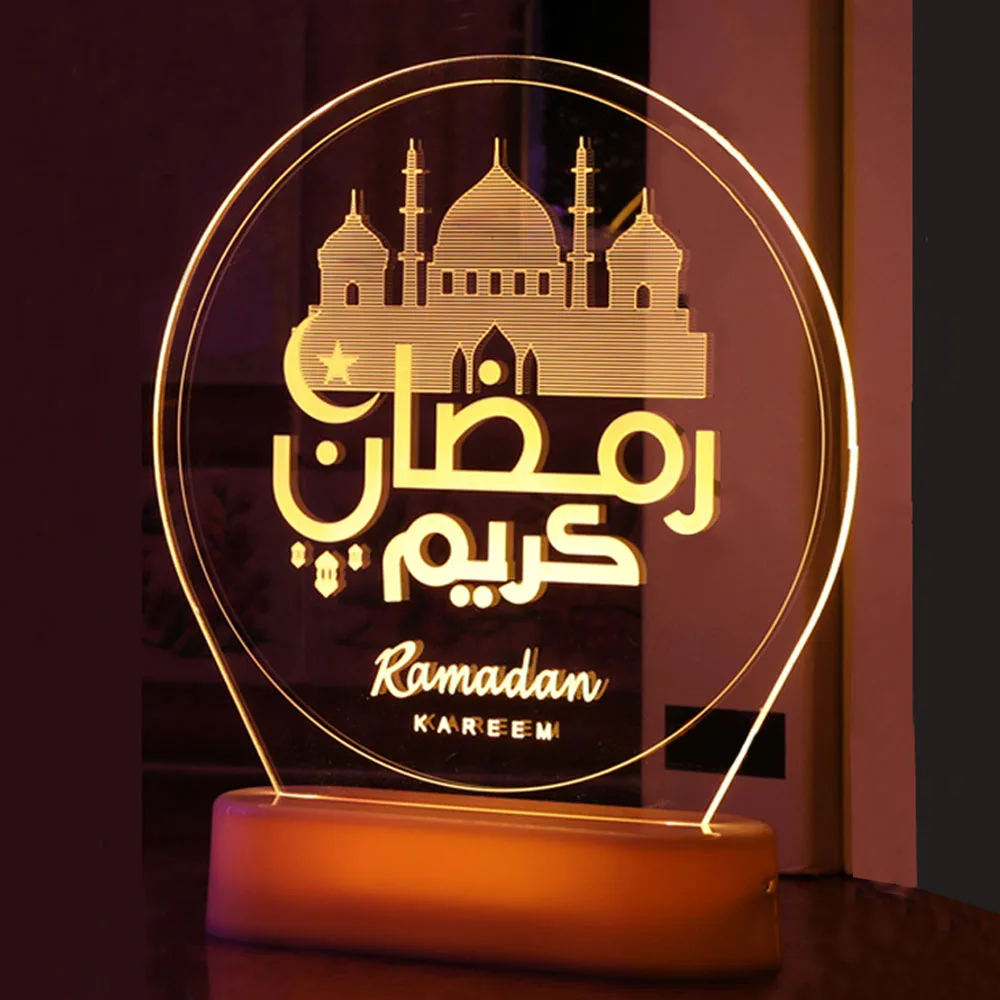 

Party Bedroom Eid Mubarak Ramadan Decoration Night Light Battery Powered LED Lamp Islam For Home Warm White Atmosphere Ornament