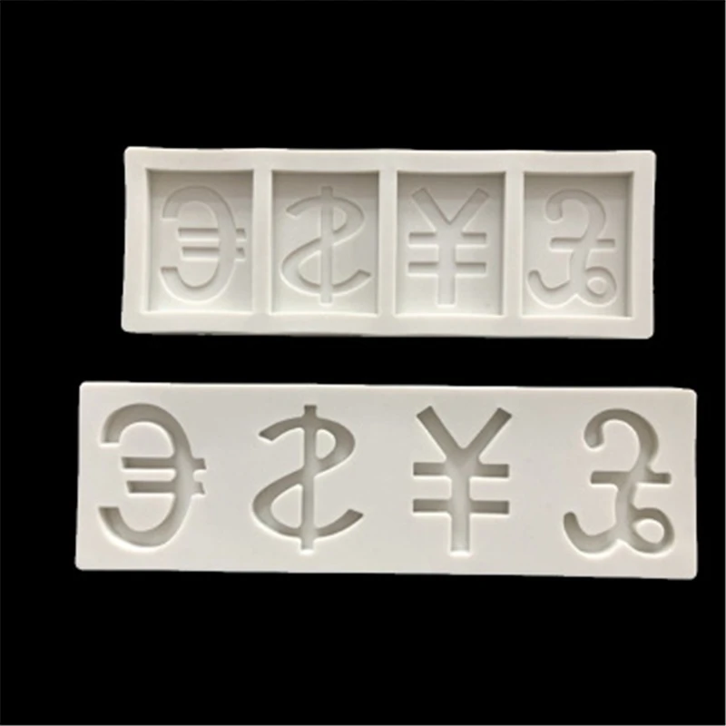 100% новая силиконовая форма для помадки 4 символа денежных купюр сделай сам