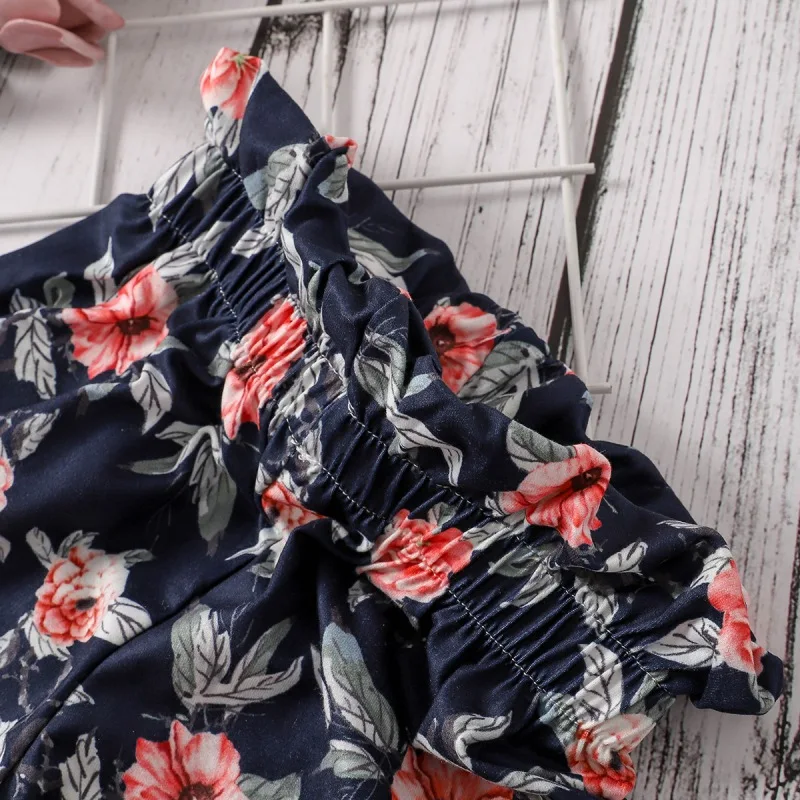 

Spring Autumn Baby Girl Long Sleeve Romper Top Floral Print Casual Trousers Headband Outfits Clothes