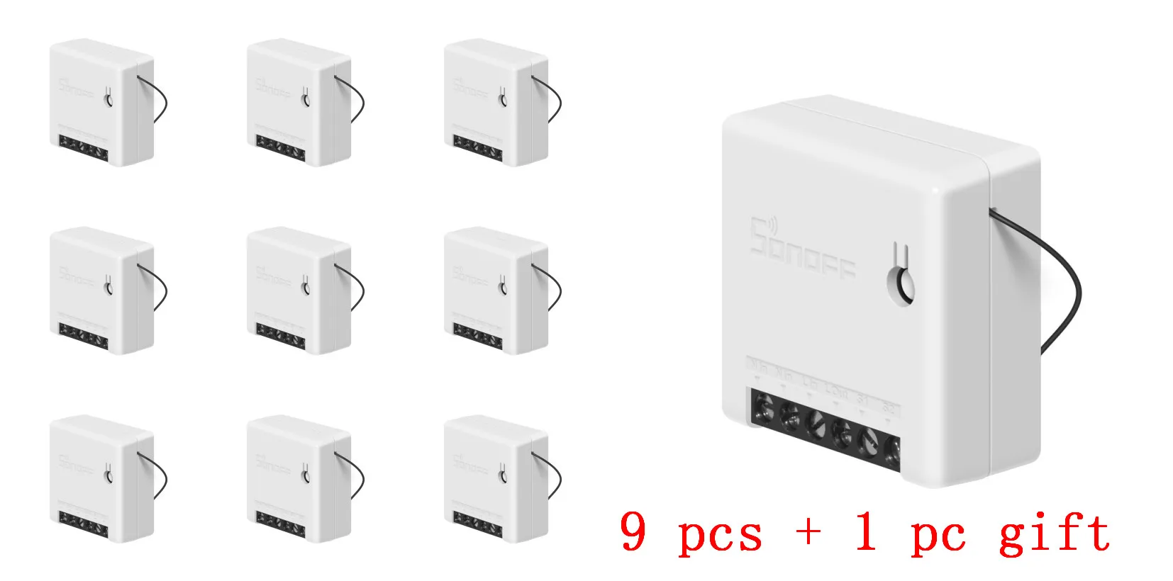 10 pcs Sonoff Мини DIY приложение умный пульт дистанционного управления таймер расписание голосовое включение статус DIY Режим двухсторонний Wifi умный переключатель умный дом - Комплект: 10 pcs
