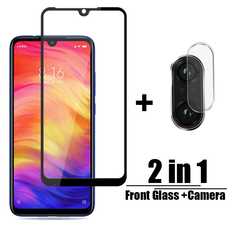 2 в 1 закаленное стекло для Xiaomi Redmi note 7 Защита экрана камеры 8a 8 pro защитное note7