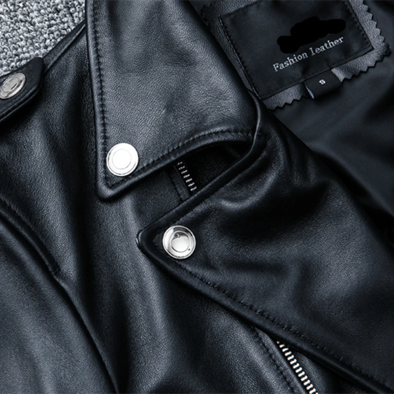 

Genuine Leather Men's Jacket Autumn Winter Black Vintage Coats Motorcycle Biker Male Diagonal Zip Design Fast Ship Free