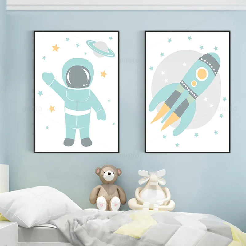 Плакат с мотивами мечты большой вдохновения астронавт космический корабль