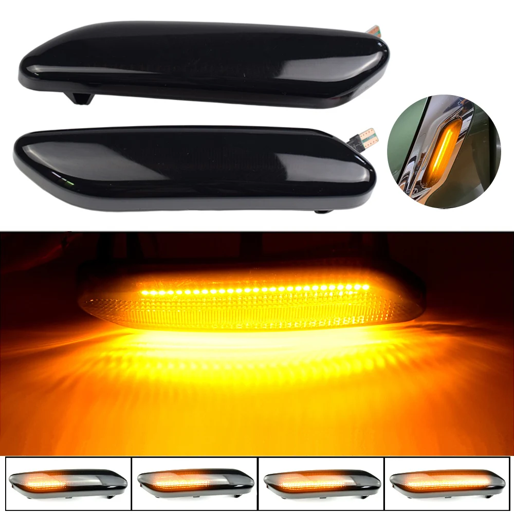 2pcs Flowing Turn Signal Light Dynamic LED Side Marker Repeater Lamp Panel For Mini Cooper R60 R61 2012-2017 | Автомобили и