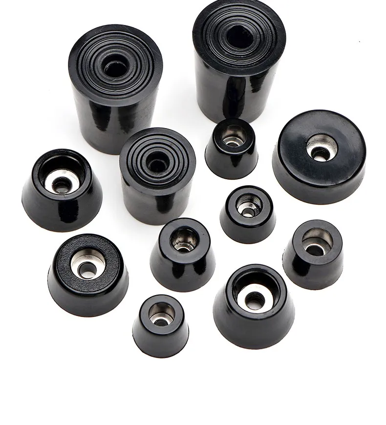 

Environmental protection rubber anti-skid trapezoid tapered damping foot cushion with Gasket