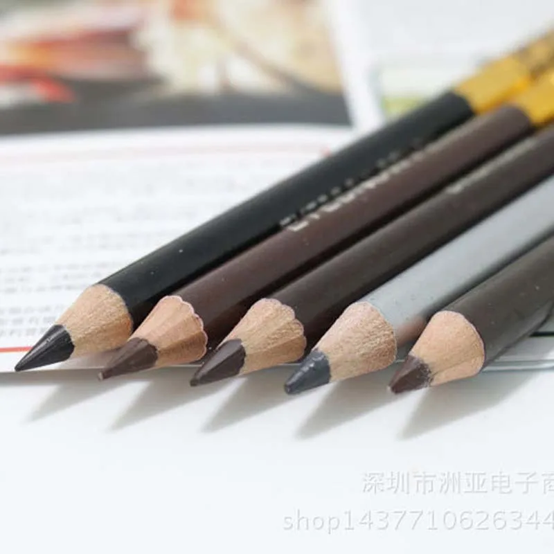 Двухсторонний карандаш для бровей с кисточкой леопардовый дизайн металлический