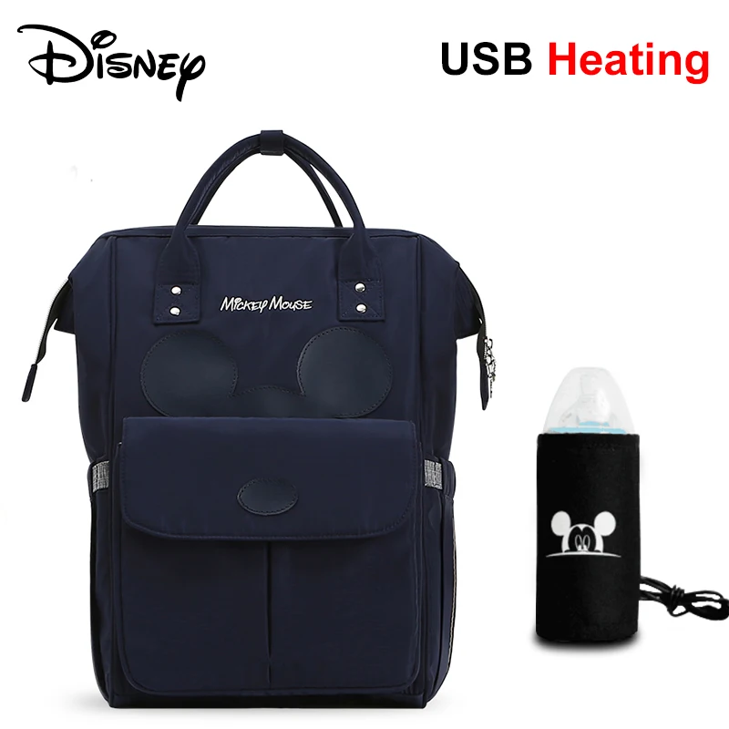 Mocha Navy Disney Mocha Милая водонепроницаемая сумка для подгузников USB бутылочка для кормления дорожный Рюкзак Детские сумки для мамы сумка для хранения сумки для мам - Цвет: Mocha Navy