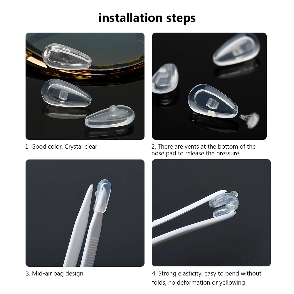 

Silicone Nose Pads For Eyeglasses Soft Nose Pads For Glasses Sunglasses Screws For Glasses Repair Kit Screws Nut Screwdriver