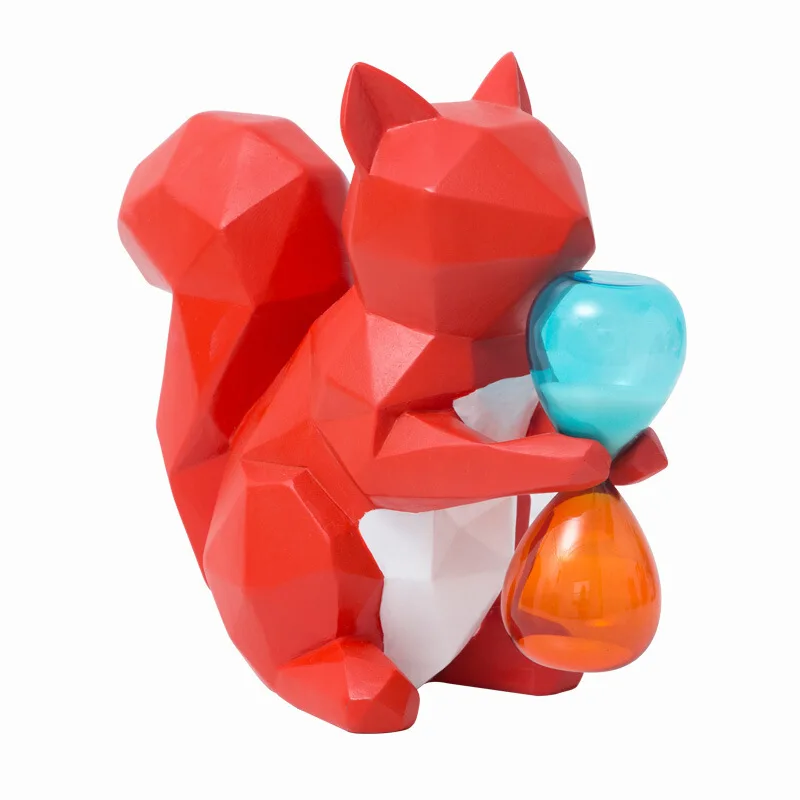 

[MGT] Nordic Cute Abstract Geometry Raccoon Bear Statue Resin Ornament Home Decoration Accessories Art Sculpture decor home