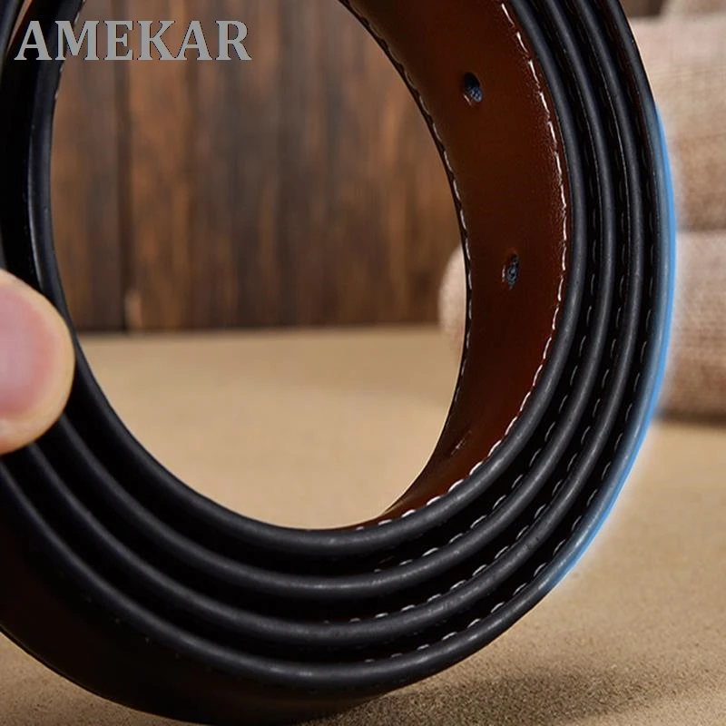 

Men's Genuine Leather belt brand designer business high quality alloy pin buckle women's The belt can be used on both sides